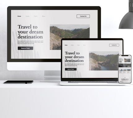 Website design and digital experience project on a laptop